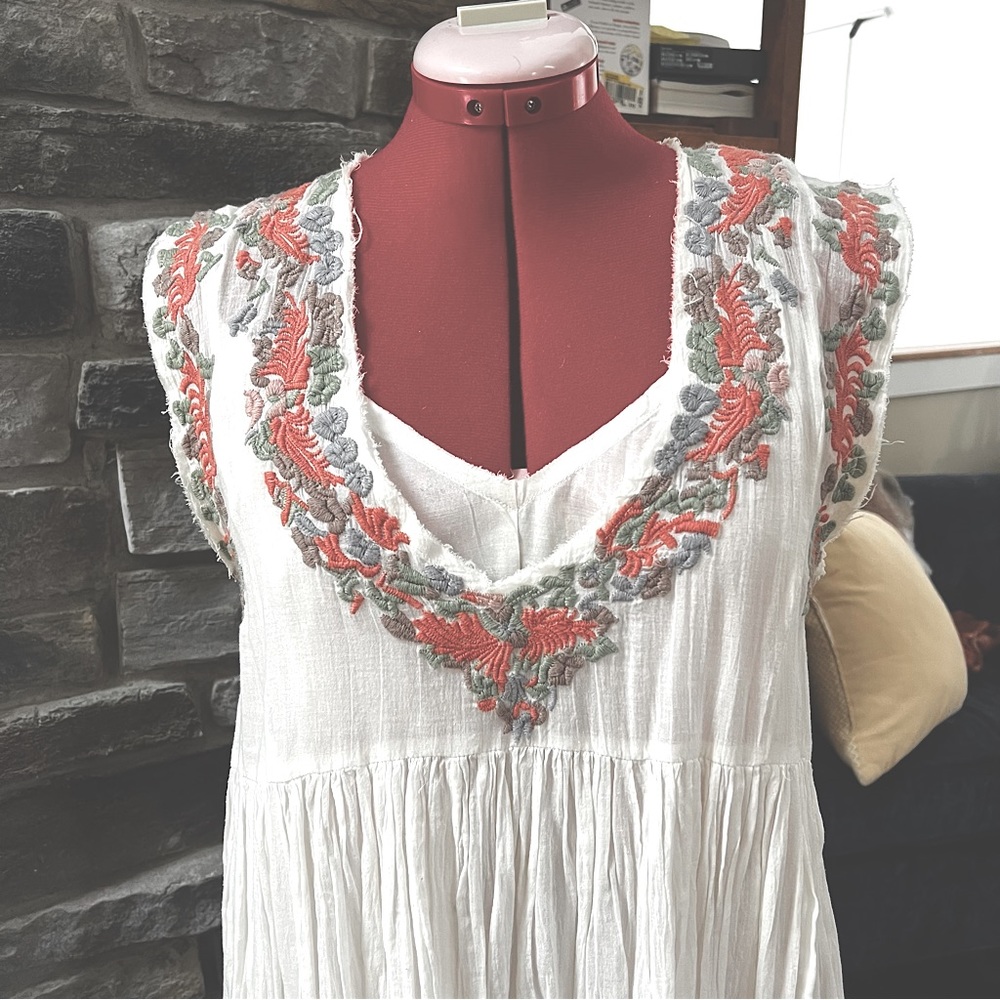 Free People embroidered tunic mini dress small